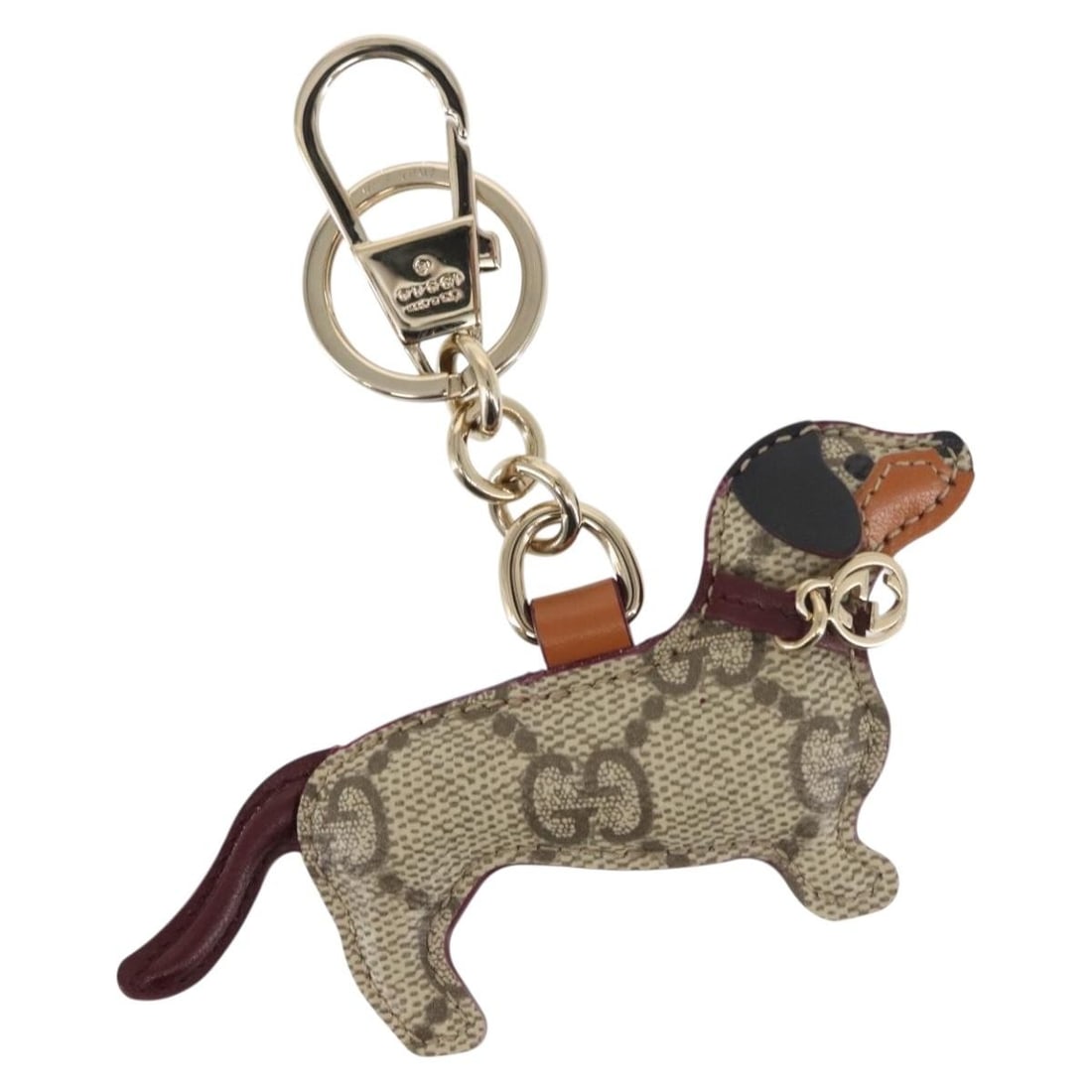 GUCCI Dog Shape Charm in Beige PVC Leather Made in Italy (1 of 8)