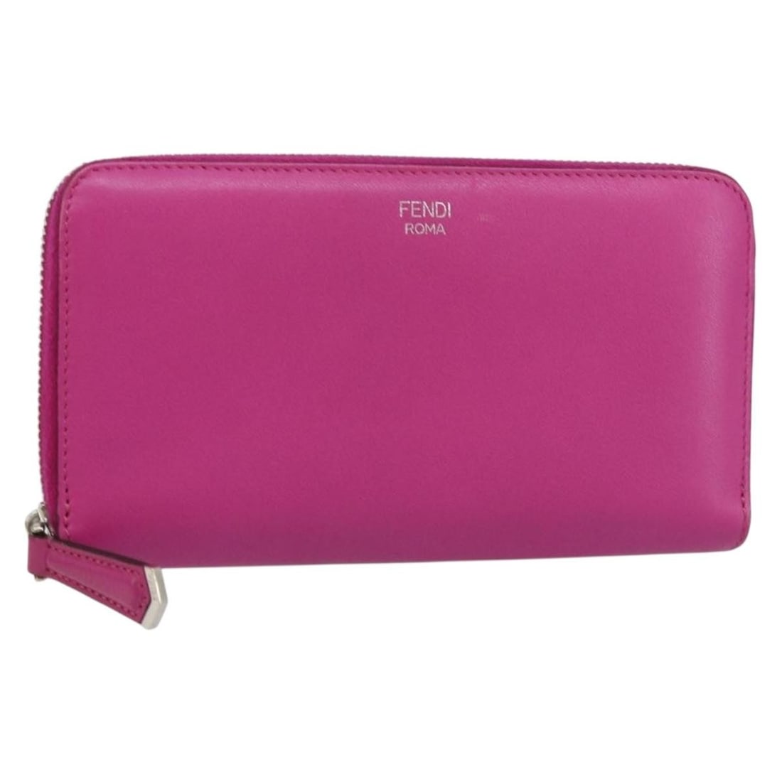 FENDI Pink Navy Leather Long Wallet Auth BS31576 Italy: FENDI Pink Navy Leather Long Wallet Auth BS31576 Italy This Fendi Zip Around Long Wallet is a stylish accessory crafted in Italy, featuring a combination of pink and navy leather. With a practical des