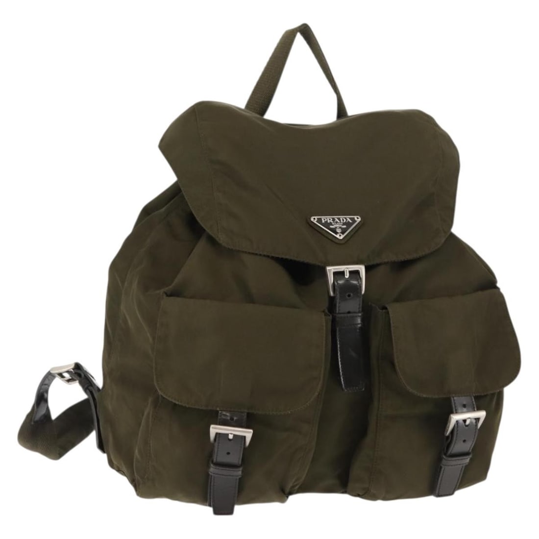 PRADA Khaki Nylon Backpack Made in Italy Auth 146518 (1 of 18)