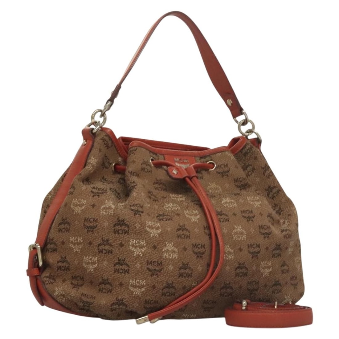 MCM Logogram Vicetos Shoulder Bag Canvas Brown Gold Authentic: MCM Logogram Vicetos Shoulder Bag Canvas Brown Gold Authentic This MCM Logogram Vicetos Shoulder Bag is a stylish and functional accessory crafted from durable canvas. The bag features a sophisticated