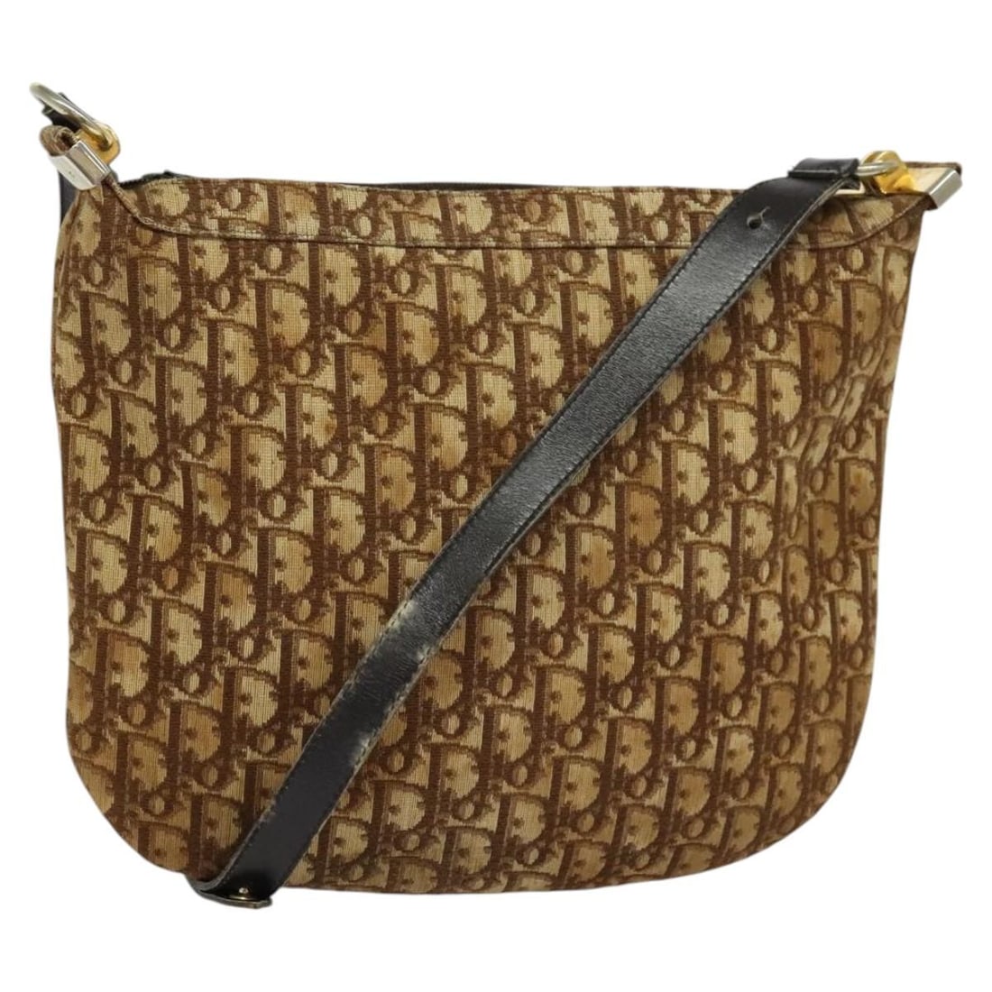 Christian Dior Brown Gold Trotter Canvas Shoulder Bag Auth BD1551 (1 of 18)