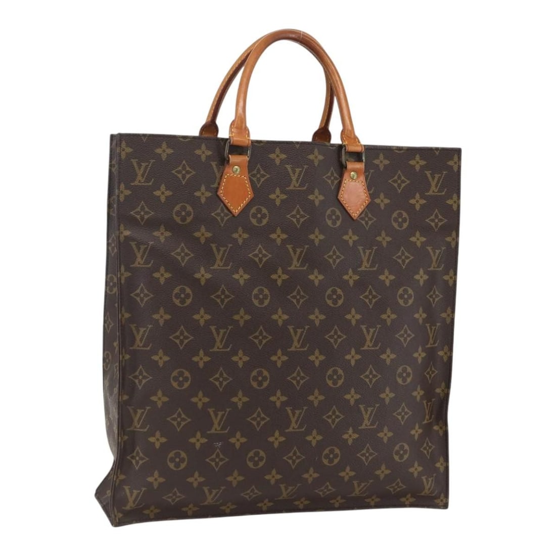 LOUIS VUITTON Monogram Sac Plat Hand Bag M51140 Auth MI872 (1 of 18)