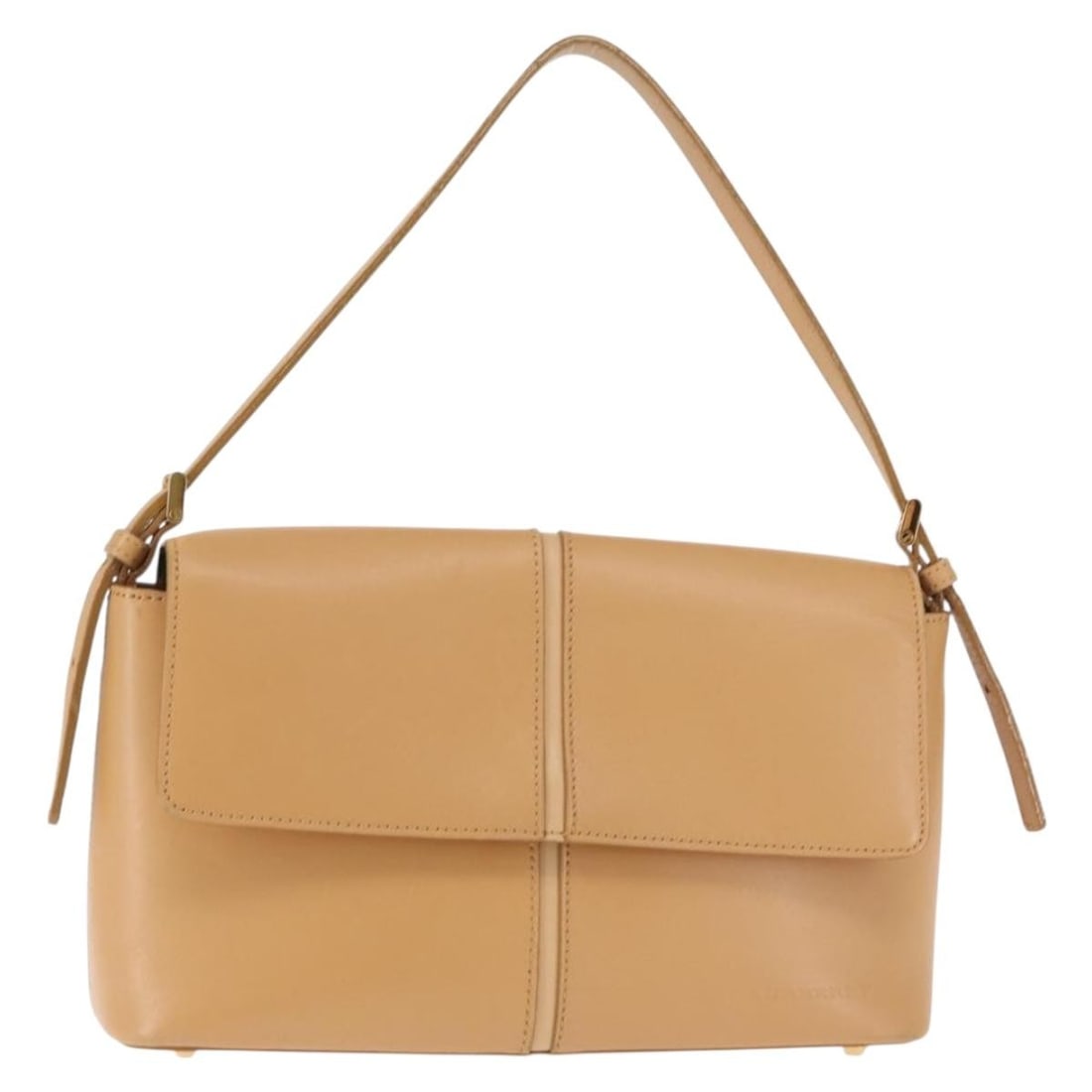Authentic Burberry Beige Leather Shoulder Bag EP11052: Authentic Burberry Beige Leather Shoulder Bag EP11052 This authentic Burberry shoulder bag is crafted from high-quality beige leather, making it a stylish accessory for any outfit. With approximate di