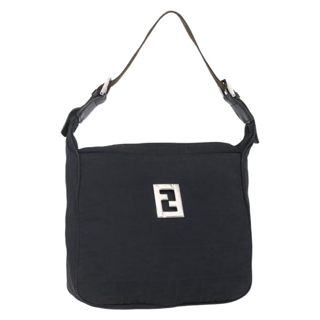 FENDI Zucca Canvas Black Silver Shoulder Bag Auth 149971: FENDI Zucca Canvas Black Silver Shoulder Bag Auth 149971 This FENDI Zucca Canvas Shoulder Bag combines style and functionality with its distinctive black and silver color scheme. Crafted in Italy, thi