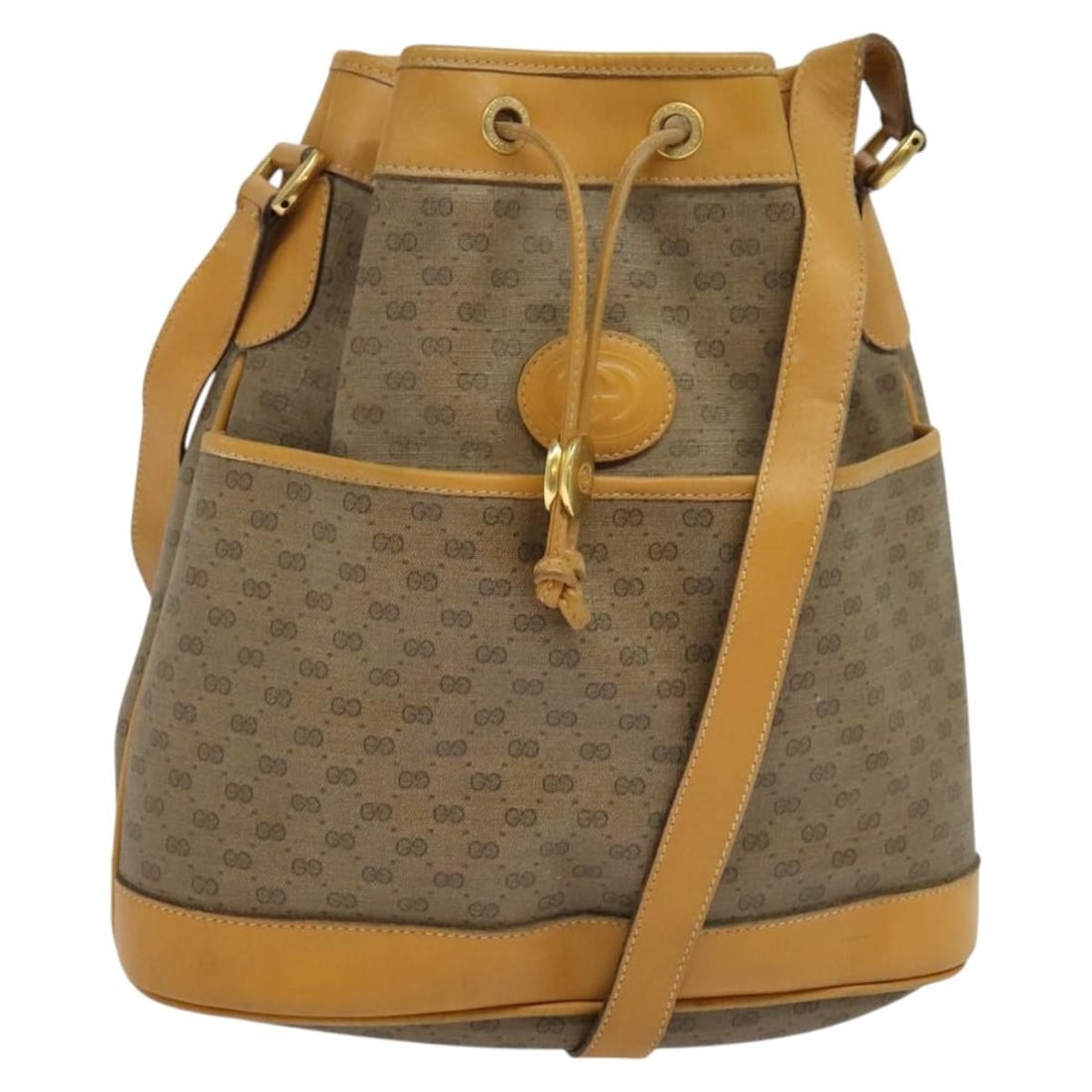 GUCCI GG Supreme Beige Gold Shoulder Bag PVC Auth 001 116 0937 (1 of 18)