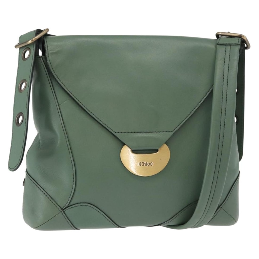 Chloe Green Gold Leather Shoulder Bag BA8400 Japan: Chloe Green Gold Leather Shoulder Bag BA8400 Japan Elevate your accessory collection with this authentic Chloe shoulder bag, featuring a striking green and gold leather exterior. Ideal for everyday us
