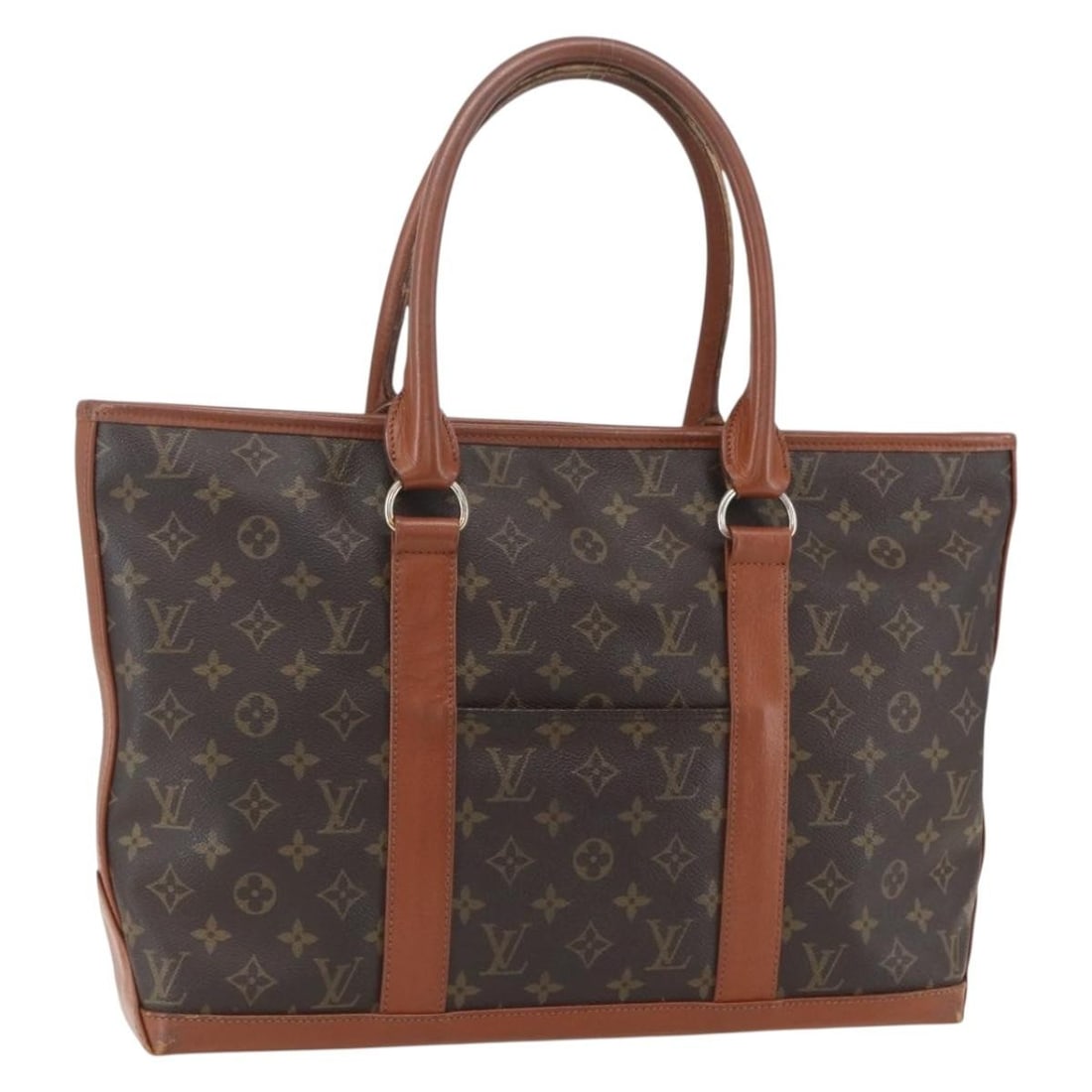 LOUIS VUITTON Monogram Sac Weekend PM Hand Bag M42425 Auth France: LOUIS VUITTON Monogram Sac Weekend PM Hand Bag M42425 Auth France Elevate your style with this authentic LOUIS VUITTON Monogram Sac Weekend PM Hand Bag (Product No. M42425). Crafted in France from dur