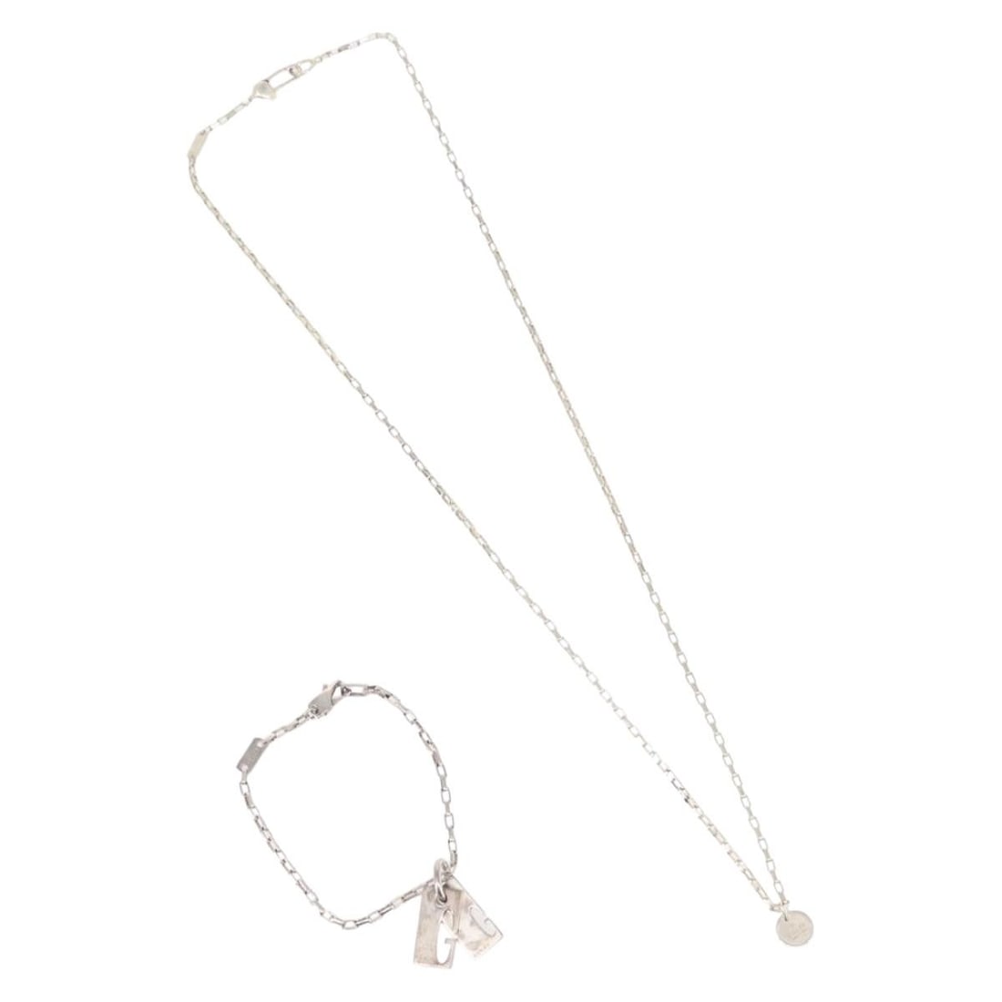 GUCCI Silver Metal Necklace Bracelet Set 2 Pieces Authentic (1 of 18)