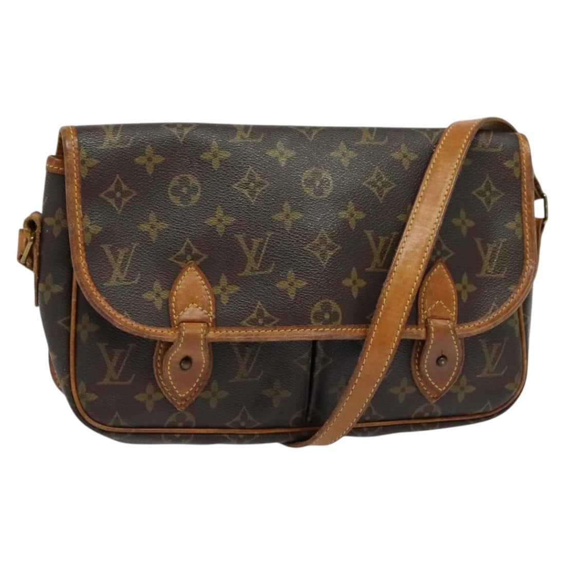 LOUIS VUITTON Monogram Gibeciere MM Shoulder Bag M42247 Authentic France (1 of 18)