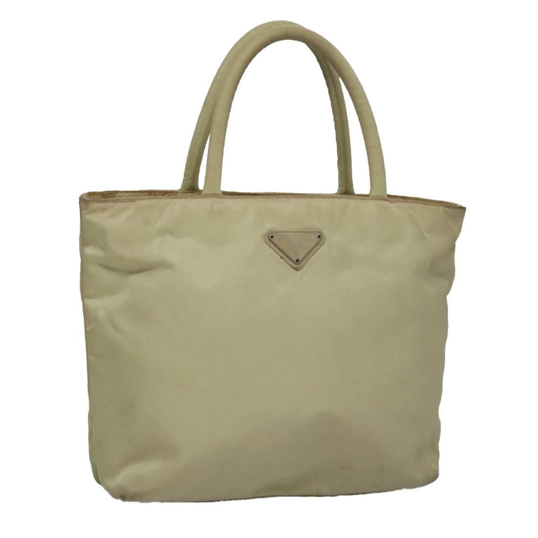 PRADA Beige Nylon Hand Bag Made in Italy with 5.1 inch Handle Drop (1 of 18)