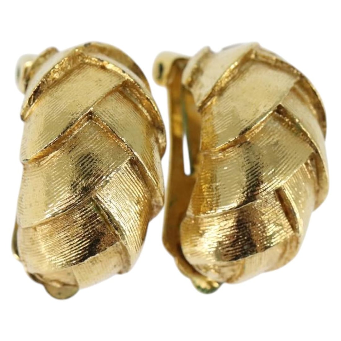 Christian Dior Gold Metal Earrings Authentic BS30345 (1 of 11)