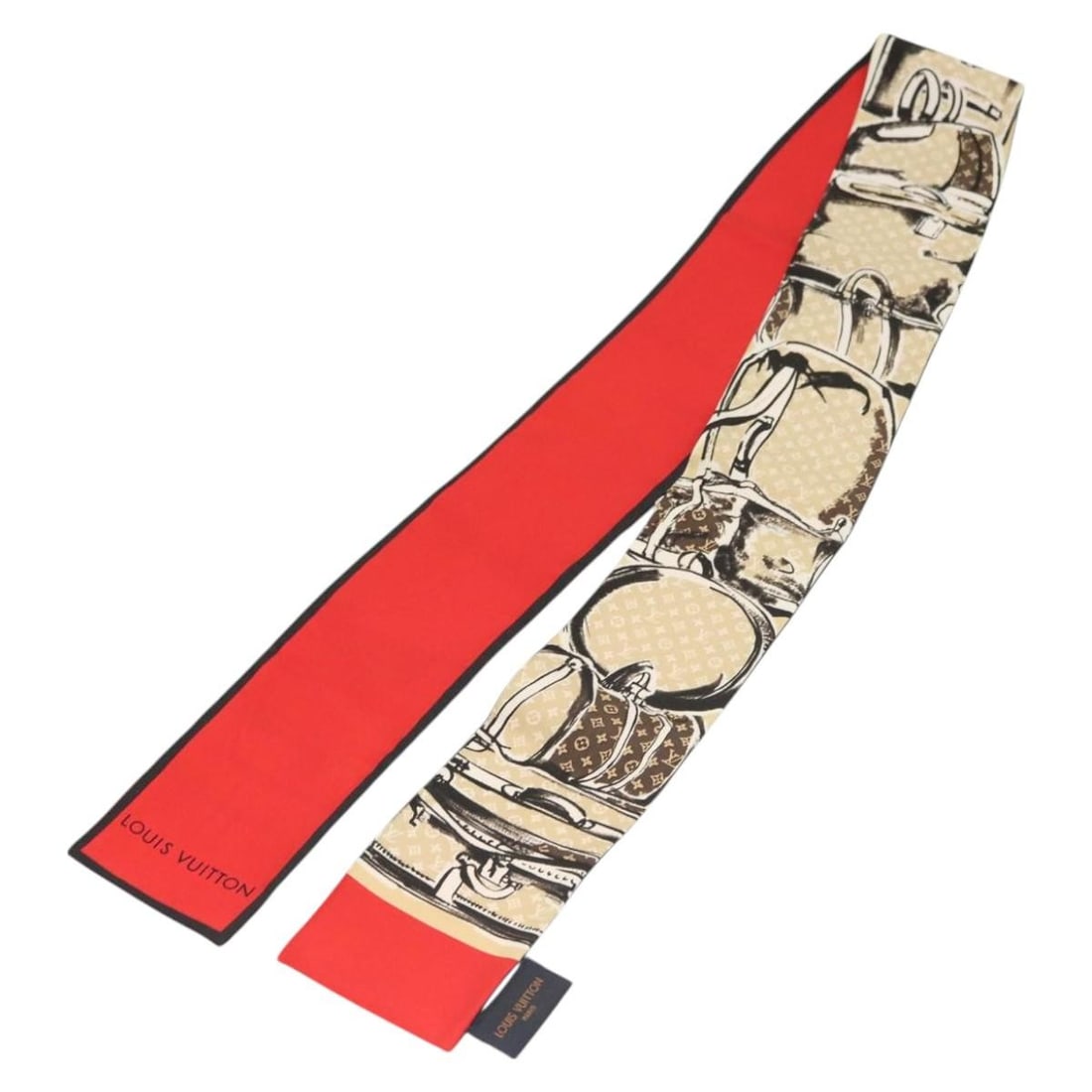 Louis Vuitton Bandeau Trunk Silk Scarf Beige M73964 Made in Italy (1 of 6)