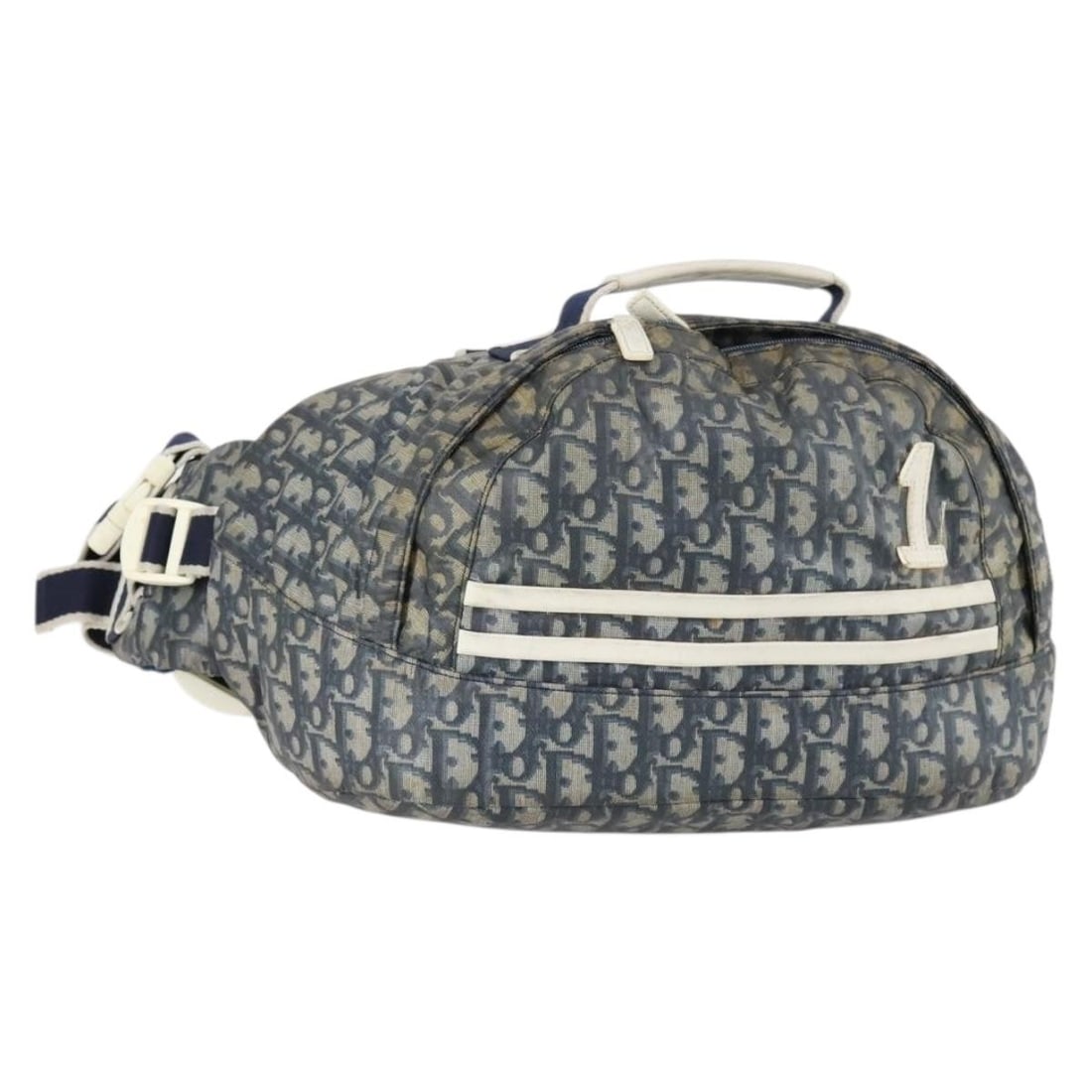 Christian Dior Blue Silver Trotter Canvas Backpack PVC Auth Italy (1 of 18)