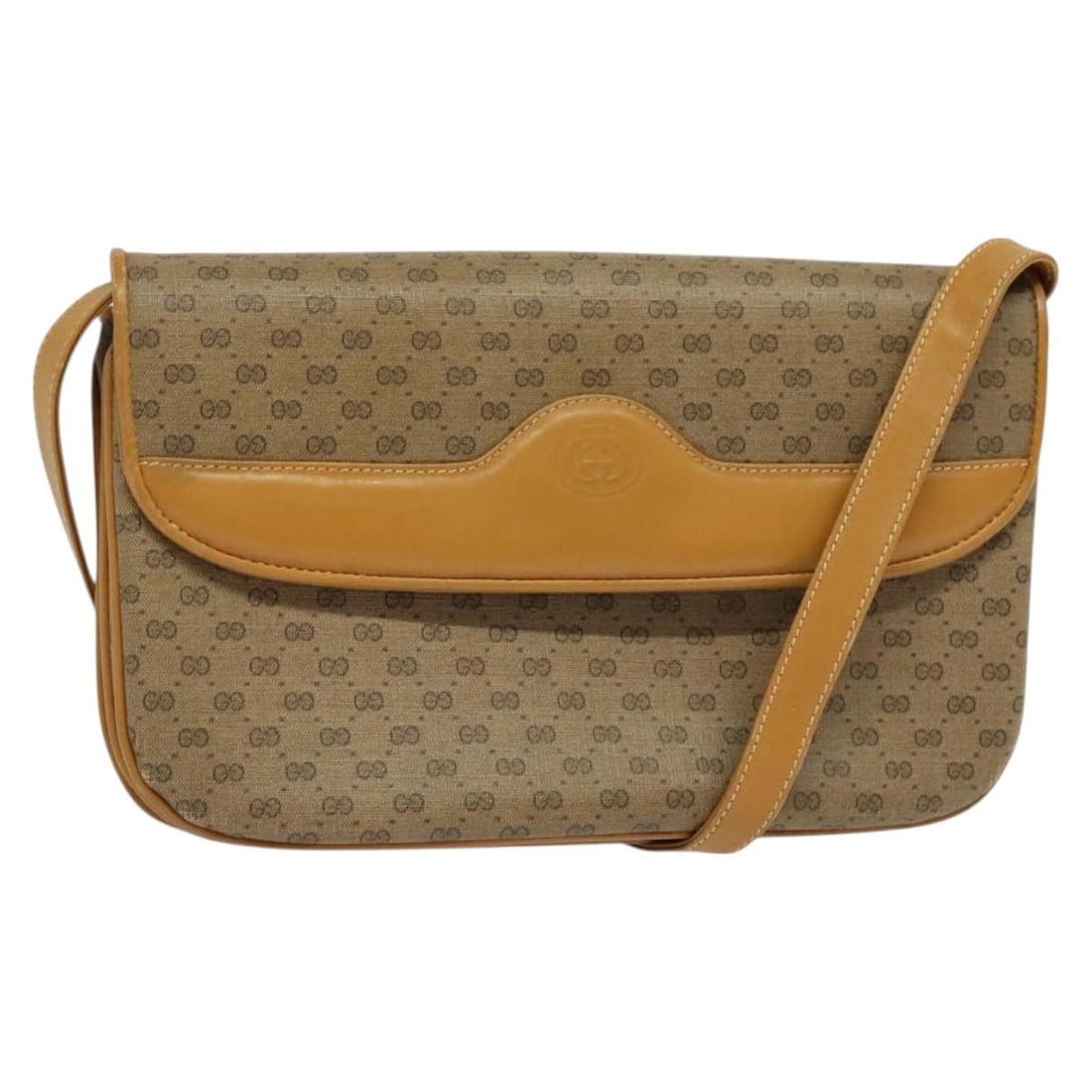 GUCCI Micro GG Supreme Shoulder Bag PVC Beige Gold 004 106 0024 Authentic (1 of 18)