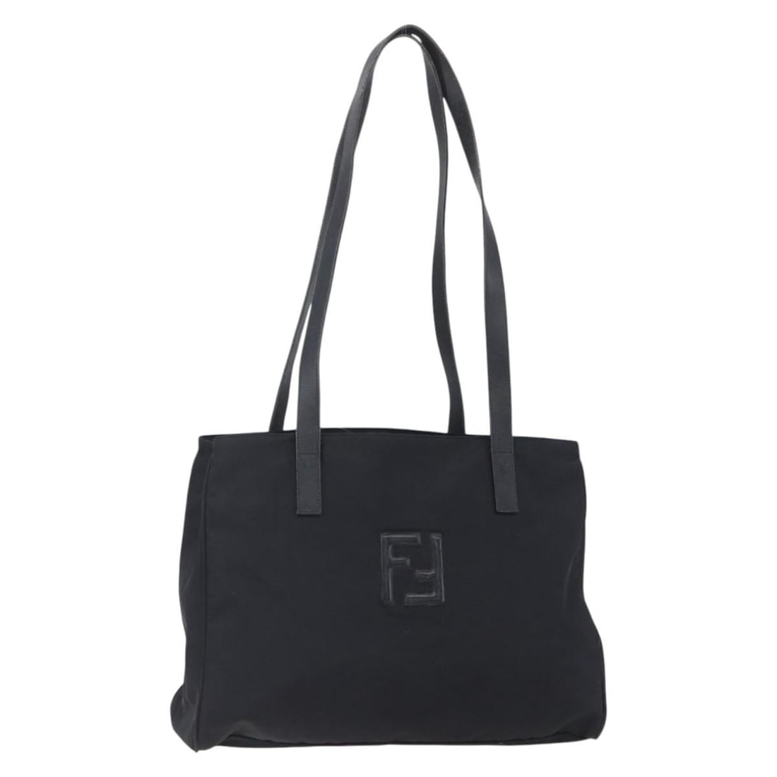 FENDI Black Silver Nylon Tote Bag Italy Authentic (1 of 18)