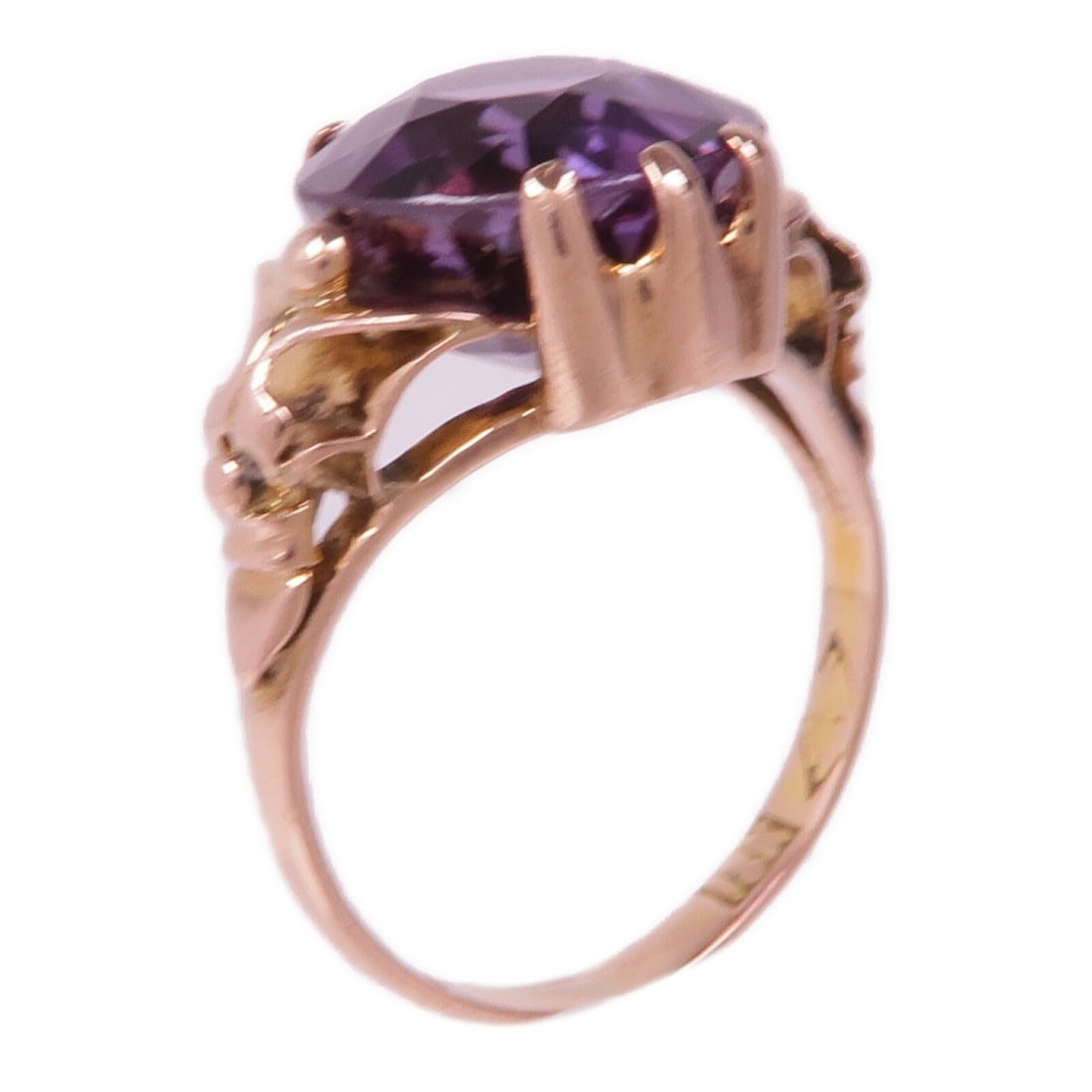 Amethyst Ring in 18K Pink Gold by JEWELRY US Size 4.25 (1 of 9)