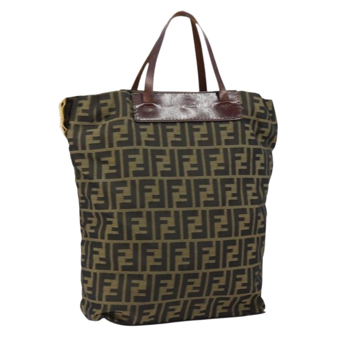 FENDI Zucca Canvas Hand Bag Black Brown Made in Italy (1 of 18)