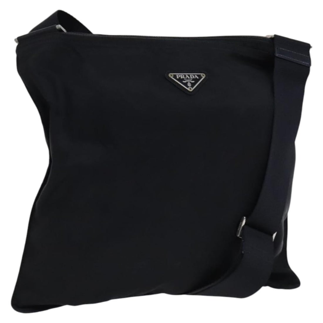PRADA Black Silver Nylon Shoulder Bag Made in Italy (1 of 18)