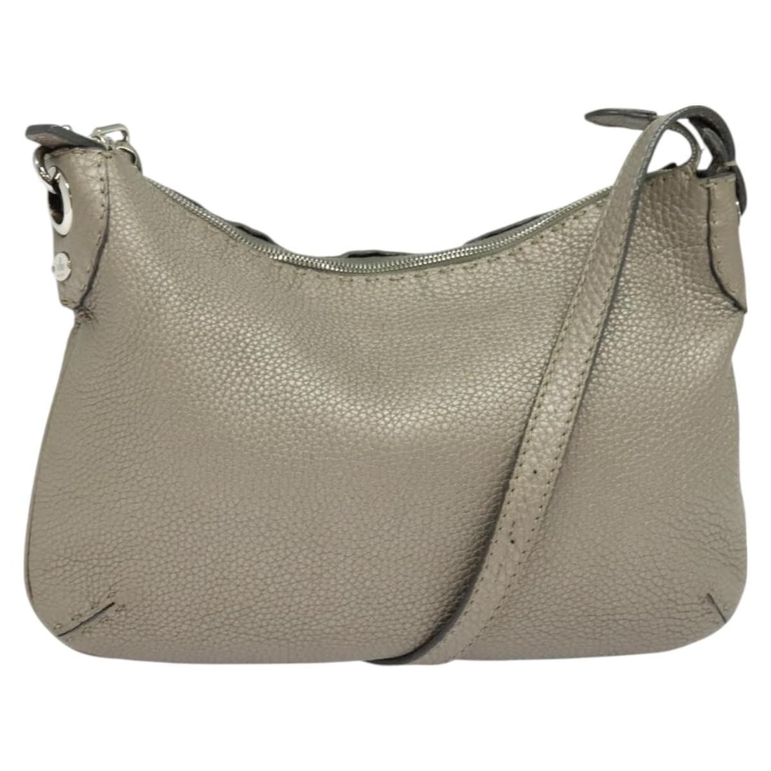 Fendi Celeria Gray Silver Leather Shoulder Bag Italy: Fendi Celeria Gray Silver Leather Shoulder Bag Italy Introducing the Fendi Celeria Shoulder Bag, a stylish accessory crafted from high-quality leather in a sophisticated gray and silver color palette.