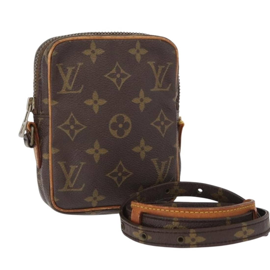 LOUIS VUITTON Monogram Mini Danube Shoulder Bag M45268 Authentic: LOUIS VUITTON Monogram Mini Danube Shoulder Bag M45268 Authentic Introducing the LOUIS VUITTON Monogram Mini Danube Shoulder Bag, a stylish accessory crafted from durable Monogram Canvas. This shoulde