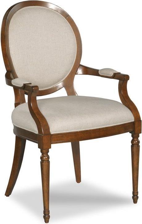 Woodbridge Hampton Oval Back Linen Arm Chair Bordeaux Finish (1 of 4)