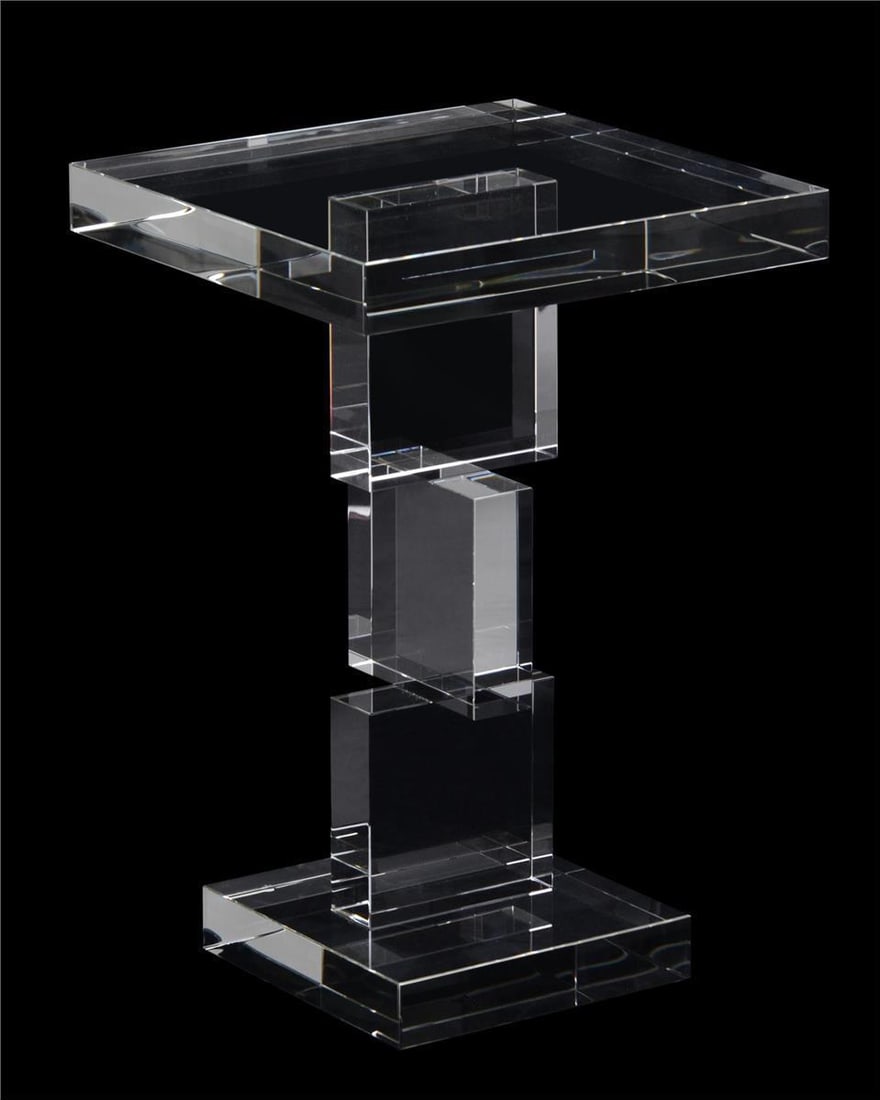 John-Richard Stacked Crystal Martini Table Neo-Classical Design 18.25H (1 of 2)