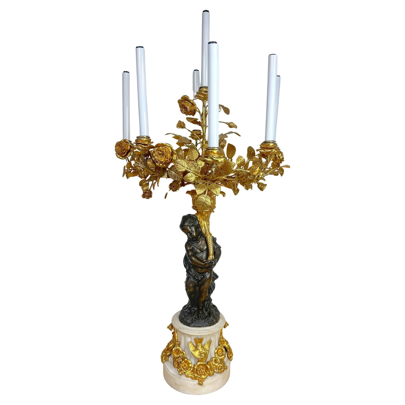 Monumental Louis XVI Style Ormolu Seven-Light Candelabra Circa 1880 (1 of 18)