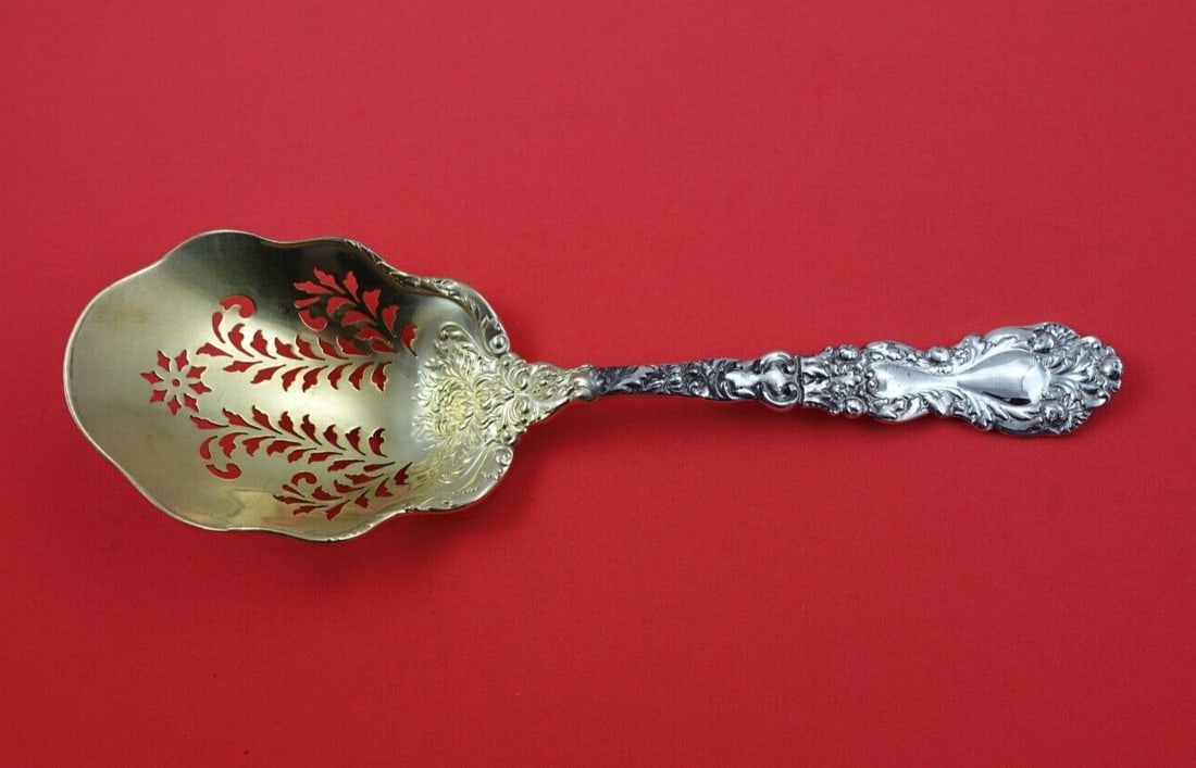 Gorham Imperial Chrysanthemum Sterling Silver Ice Spoon Gold Washed 9.5 Inches: Gorham Imperial Chrysanthemum Sterling Silver Ice Spoon Gold Washed 9.5 Inches This stunning ice spoon is crafted by Gorham in the exquisite Imperial Chrysanthemum pattern. Measuring 9 1/2 inches, thi