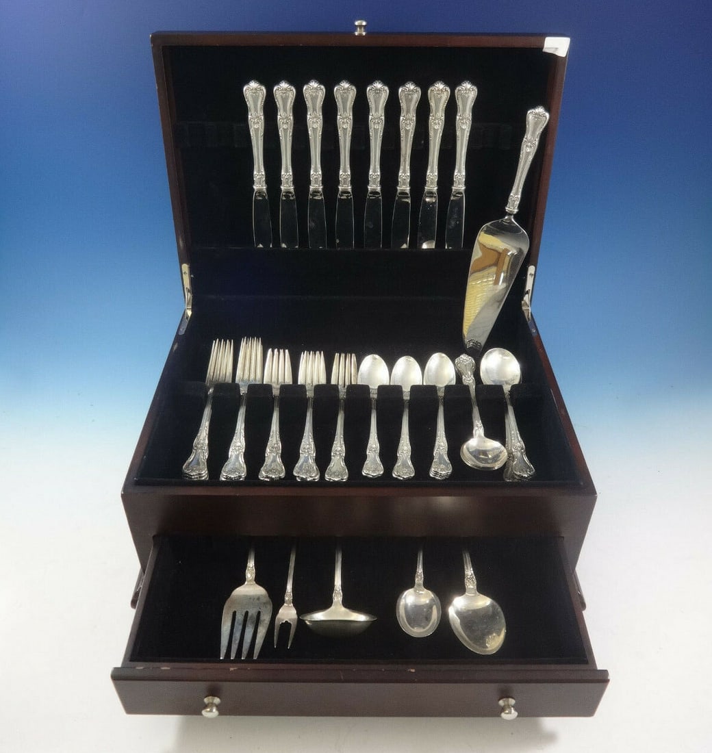 Lunt Memory Lane Sterling Silver Flatware Set 46 Pieces with Storage Chest (1 of 9)