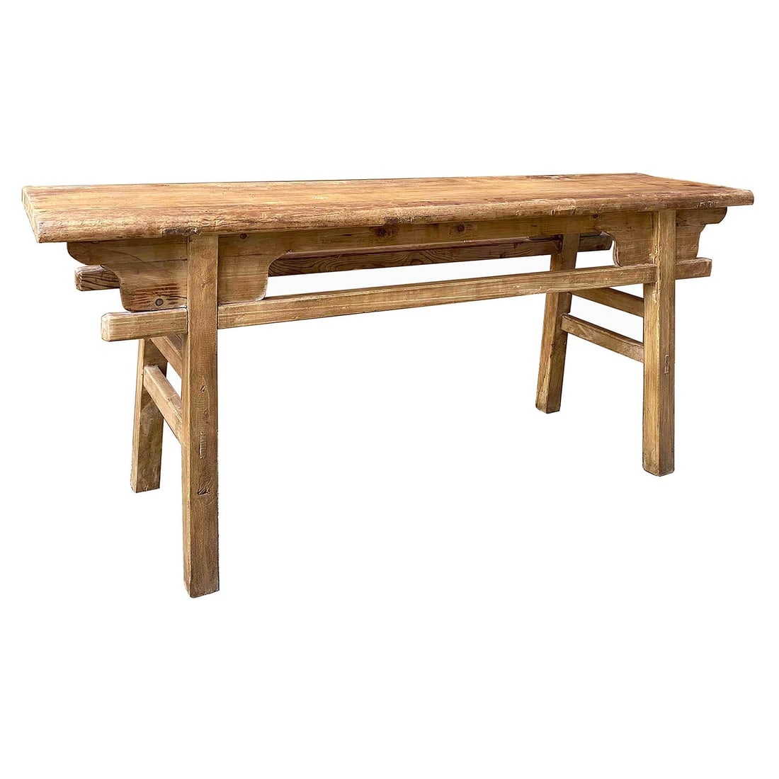 Antique Style Elm Console Table Farmhouse Design 68.5" Wide: Antique Style Elm Console Table Farmhouse Design 68.5" Wide Discover the charm of this Rare Chinese Antique Style Elm Console Table, designed with a vintage aesthetic that complements any decor. Craft