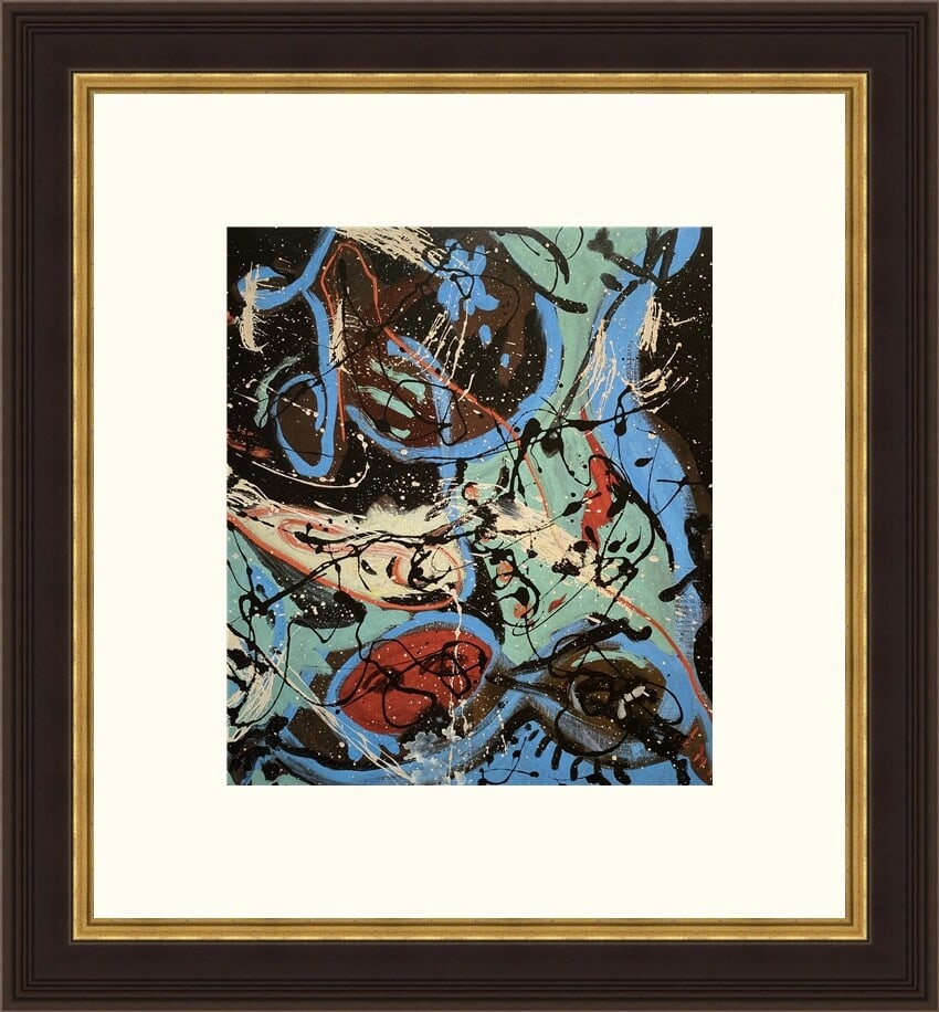 Jackson Pollock Composition with Pouring II Custom Framed Lithograph Art Print (1 of 2)