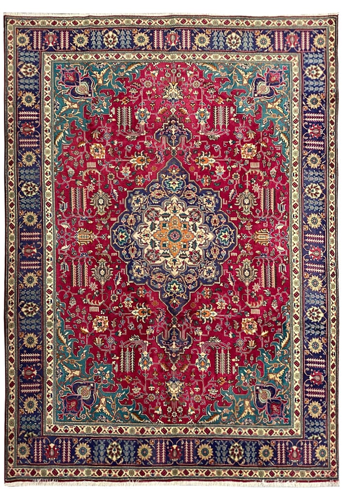 Exquisite 9.9 x 13.0 Handmade Persian Tabriz Wool Rug (1 of 12)
