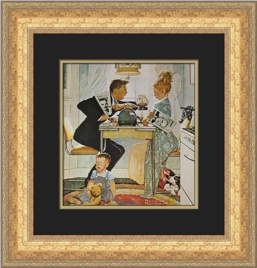 Norman Rockwell Election Day Custom Framed Print 1979: Norman Rockwell Election Day Custom Framed Print 1979 This stunning custom framed print titled "Election Day" by renowned artist Norman Rockwell captures the essence of American culture and democracy.