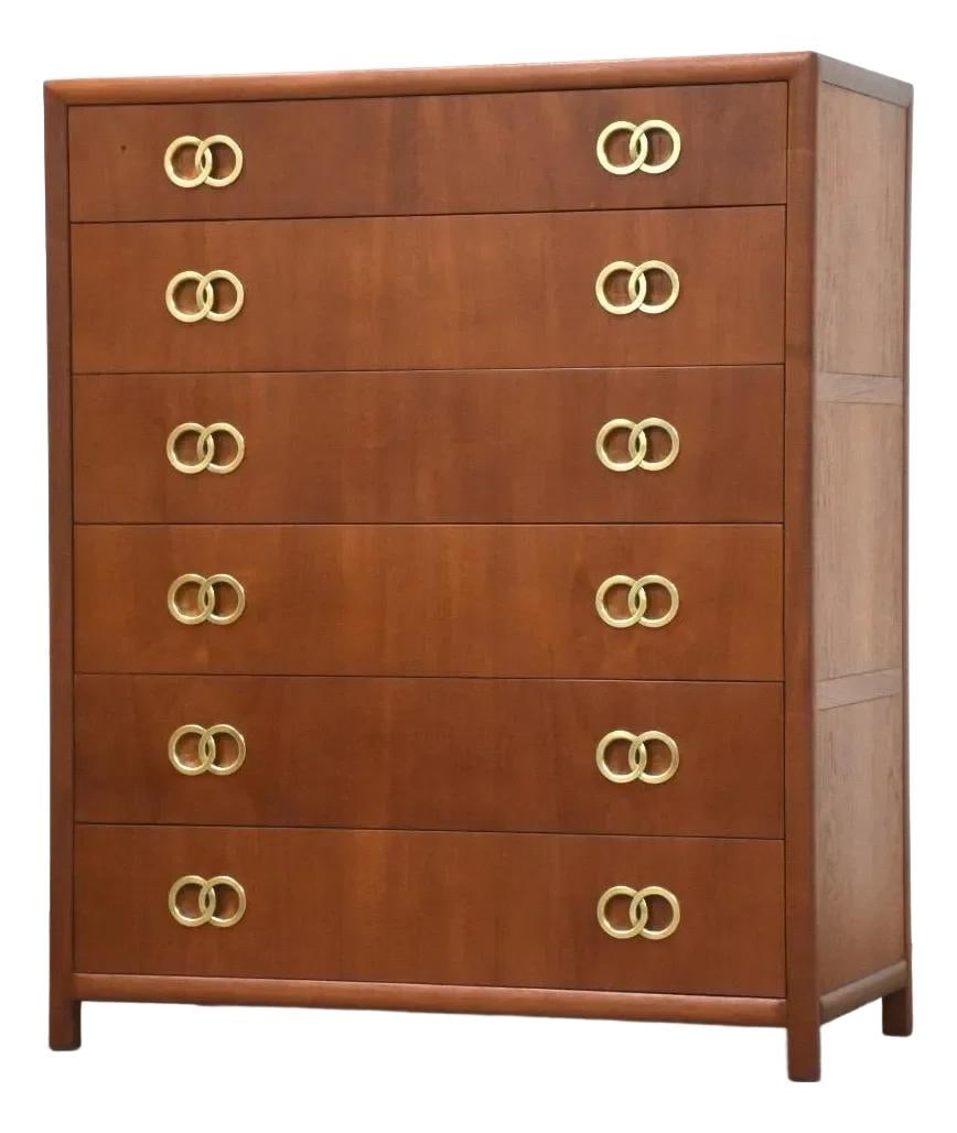 1960s Mid Century Teak Dresser by Michael Taylor for Baker: 1960s Mid Century Teak Dresser by Michael Taylor for Baker This exquisite mid-century modern teak dresser, designed by Michael Taylor for Baker Furniture, showcases a refined aesthetic with polished b