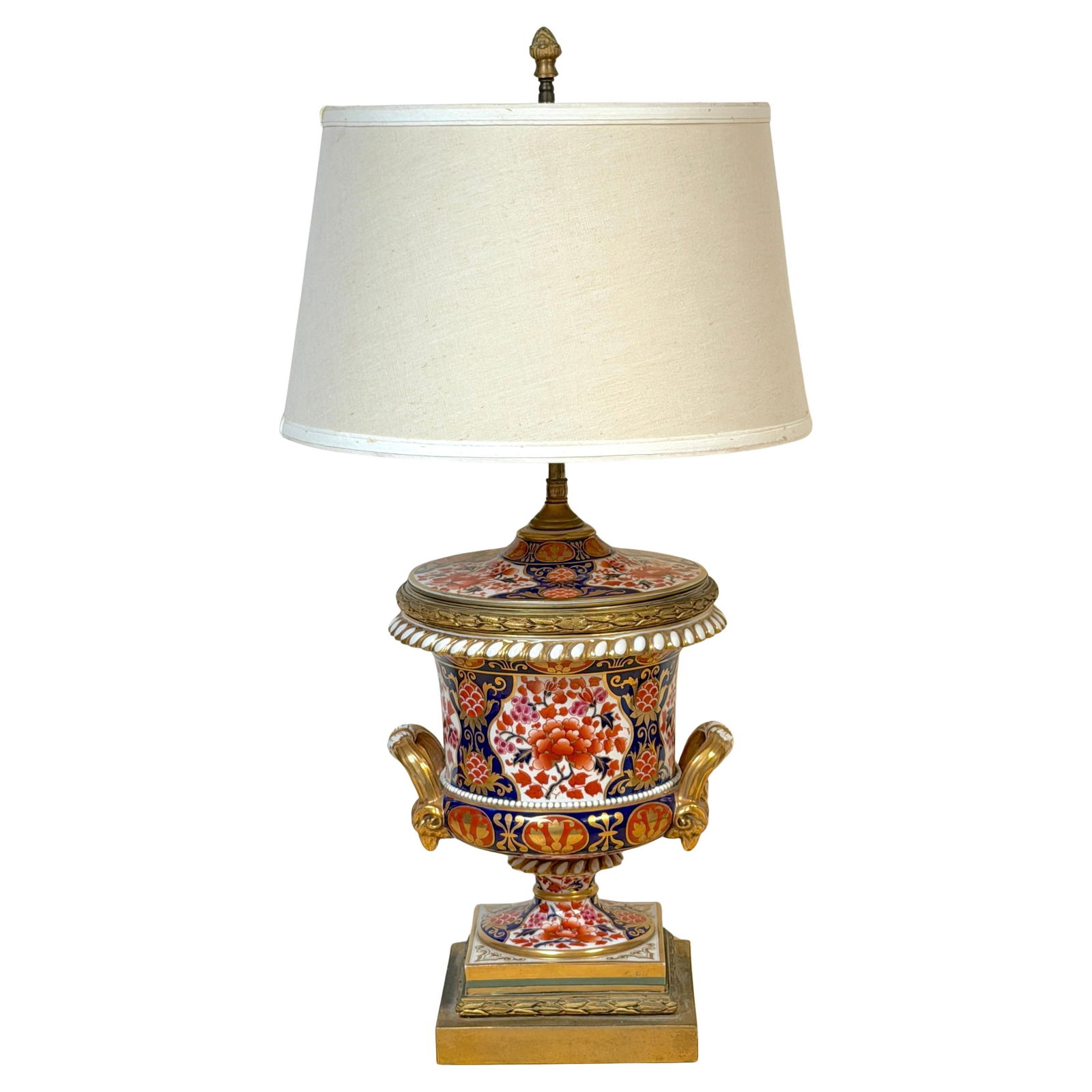Regency Old Imari Style Derby Porcelain Vase Electrified as Table Lamp (1 of 18)