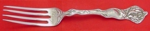 Shiebler Fiorito Sterling Silver Dinner Fork Monogrammed 7 3/4": Shiebler Fiorito Sterling Silver Dinner Fork Monogrammed 7 3/4" Experience elegance with the Fiorito dinner fork crafted by Shiebler. This exquisite piece is made from high-quality sterling silver and
