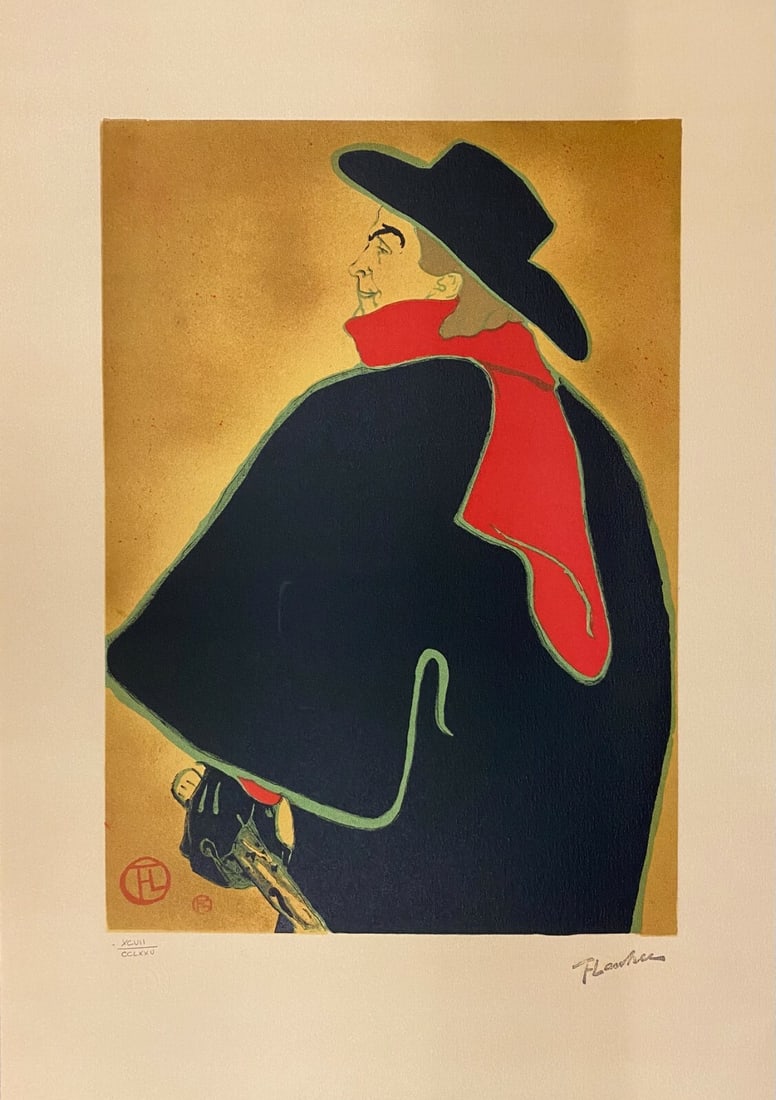 Henri de Toulouse-Lautrec Flanders Art Nouveau Lithograph 17 x 25 (1 of 3)