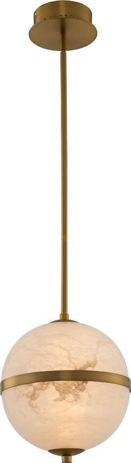 Canterbury 10-Inch LED Mini Pendant by Kalco in Winter Brass Finish: Canterbury 10-Inch LED Mini Pendant by Kalco in Winter Brass Finish Illuminate your space with the Canterbury 10" Brass Pendant, a stunning LED mini pendant that blends modern elegance with vintage ch