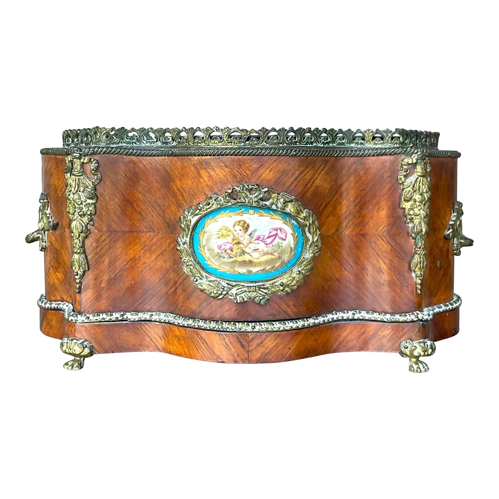 19th Century Regency Ormolu Porcelain Planter Vintage Elegance (1 of 4)