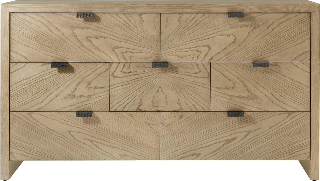 Catalina Collection Rectangle Dresser in Dune Finish by Theodore Alexander: Catalina Collection Rectangle Dresser in Dune Finish by Theodore Alexander The Catalina Dresser in Dune by Theodore Alexander is an un-used rectangular dresser crafted from aluminum and solid wood