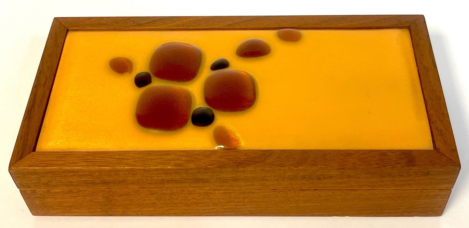 Danish Modern Teak Table Box with Enameled Copper Top - 2