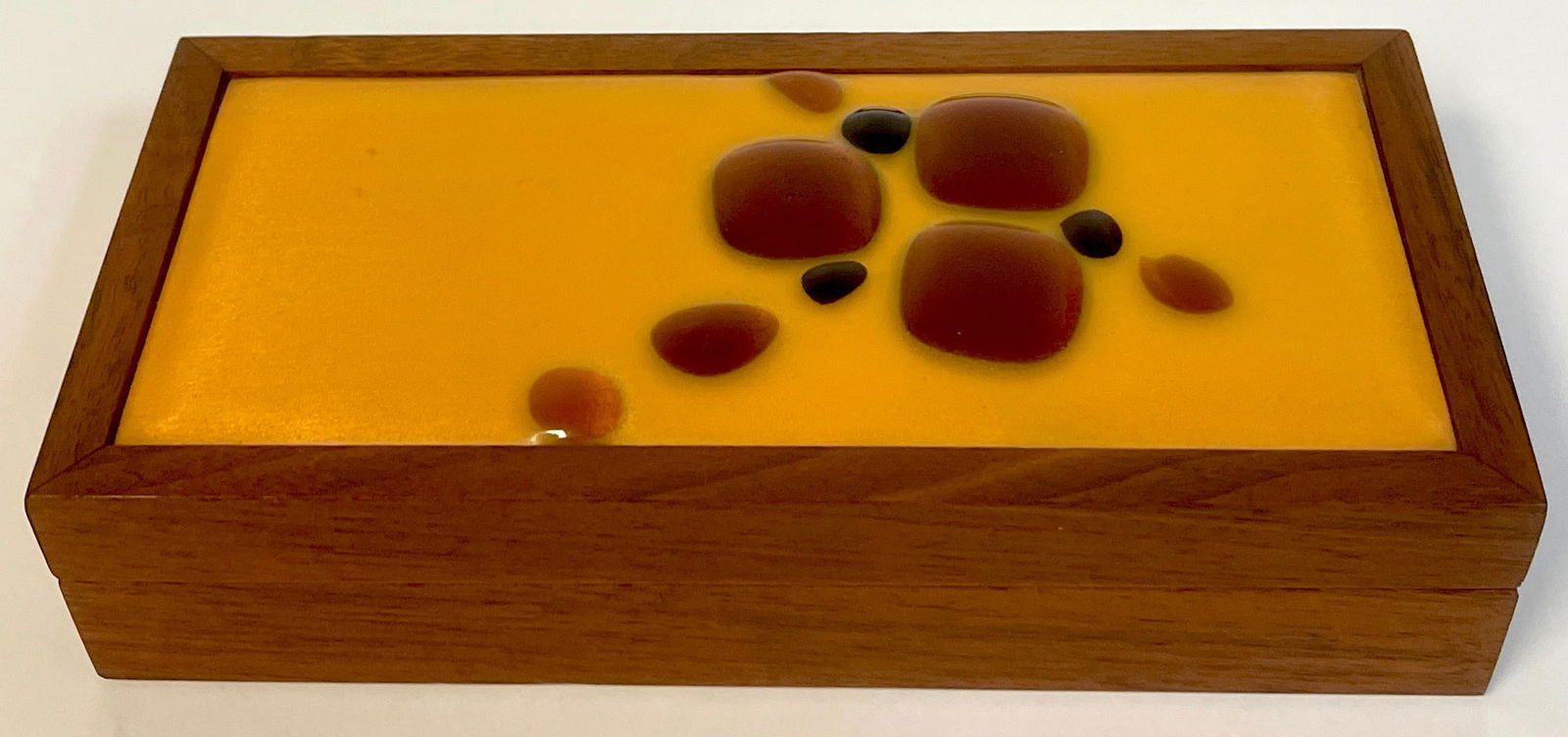 Danish Modern Teak Table Box with Enameled Copper Top - 5