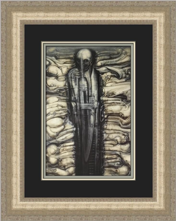 H.R. Giger Samurai Custom Framed Print Fantasy Surrealism 1992: H.R. Giger Samurai Custom Framed Print Fantasy Surrealism 1992 This stunning custom framed print features the iconic artwork titled "Samurai" by renowned artist H.R. Giger, celebrated for his unique