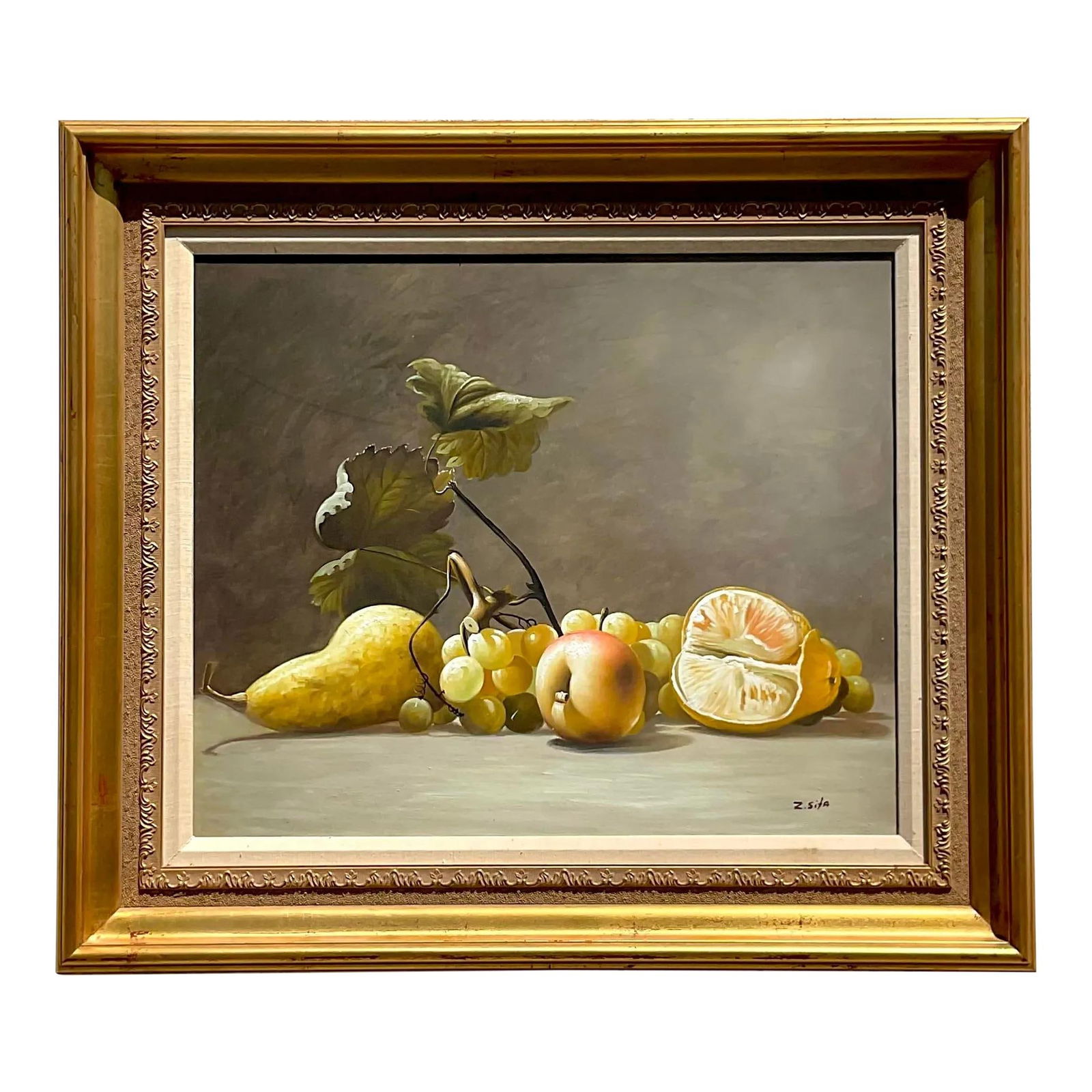 Vintage Boho Original Still Life Oil Painting 32.25 x 28.5 (1 of 6)