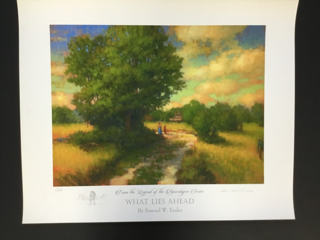 Samuel W Emler What Lies Ahead Limited Edition Giclee Print 1 of 25 Signed: Samuel W Emler What Lies Ahead Limited Edition Giclee Print 1 of 25 Signed Presenting the captivating giclee print titled "What Lies Ahead" by artist Samuel W Emler. This stunning piece, part of the L