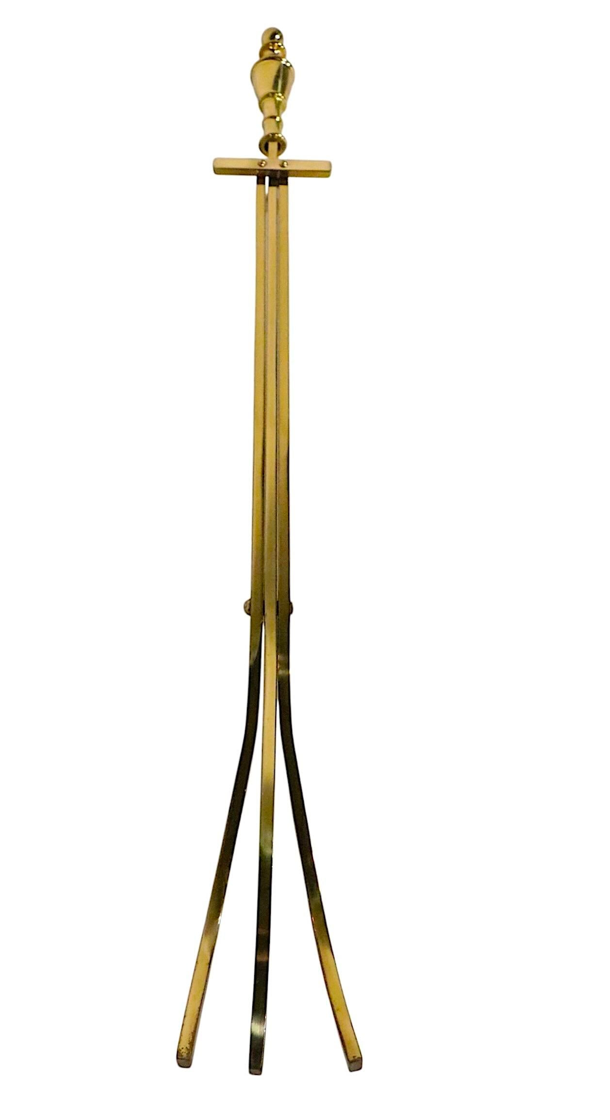 Elegant Solid Brass Fireplace Tool Set with Stand and Accessories - 3