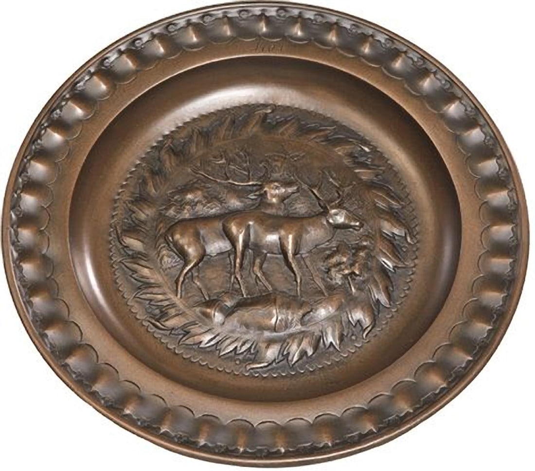 Rustic Lodge Stags Relief Plaque 13 Inch Hand-Cast Resin (1 of 1)