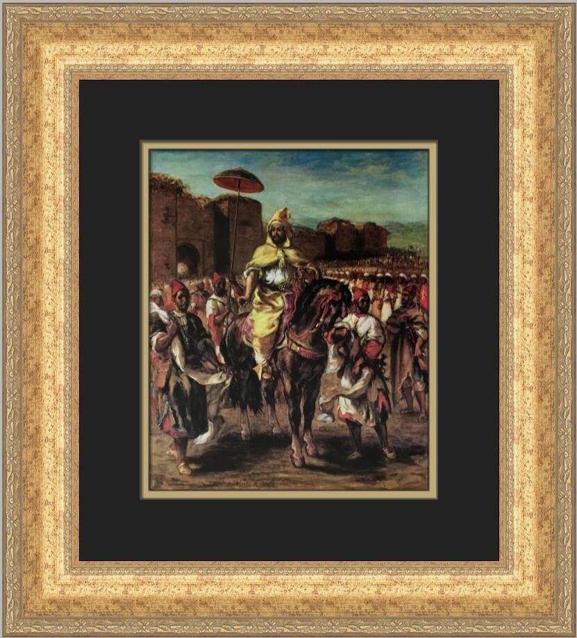 Eugene Delacroix Sultan of Morocco Custom Framed Art Print 1978: Eugene Delacroix Sultan of Morocco Custom Framed Art Print 1978 This exquisite print titled 'Sultan of Morocco' by renowned artist Eugene Delacroix showcases the beauty of Expressionism, Impressionism