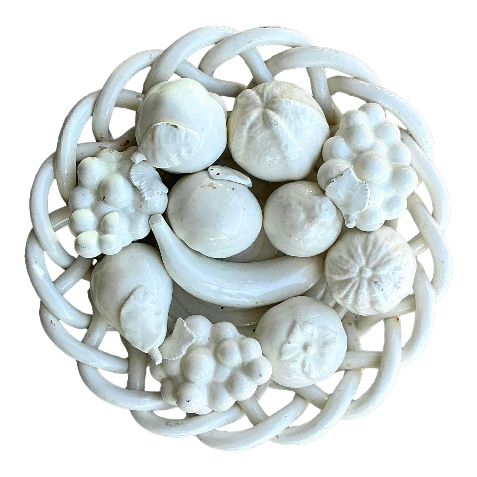 Vintage Regency Spanish Ceramic Fruit Bowl 12x12 Glossy Finish: Vintage Regency Spanish Ceramic Fruit Bowl 12x12 Glossy Finish Enhance your decor with this Vintage Regency Spanish Glazed Ceramic Fruit Bowl. Showcasing a rich, glossy finish and intricate detailing,