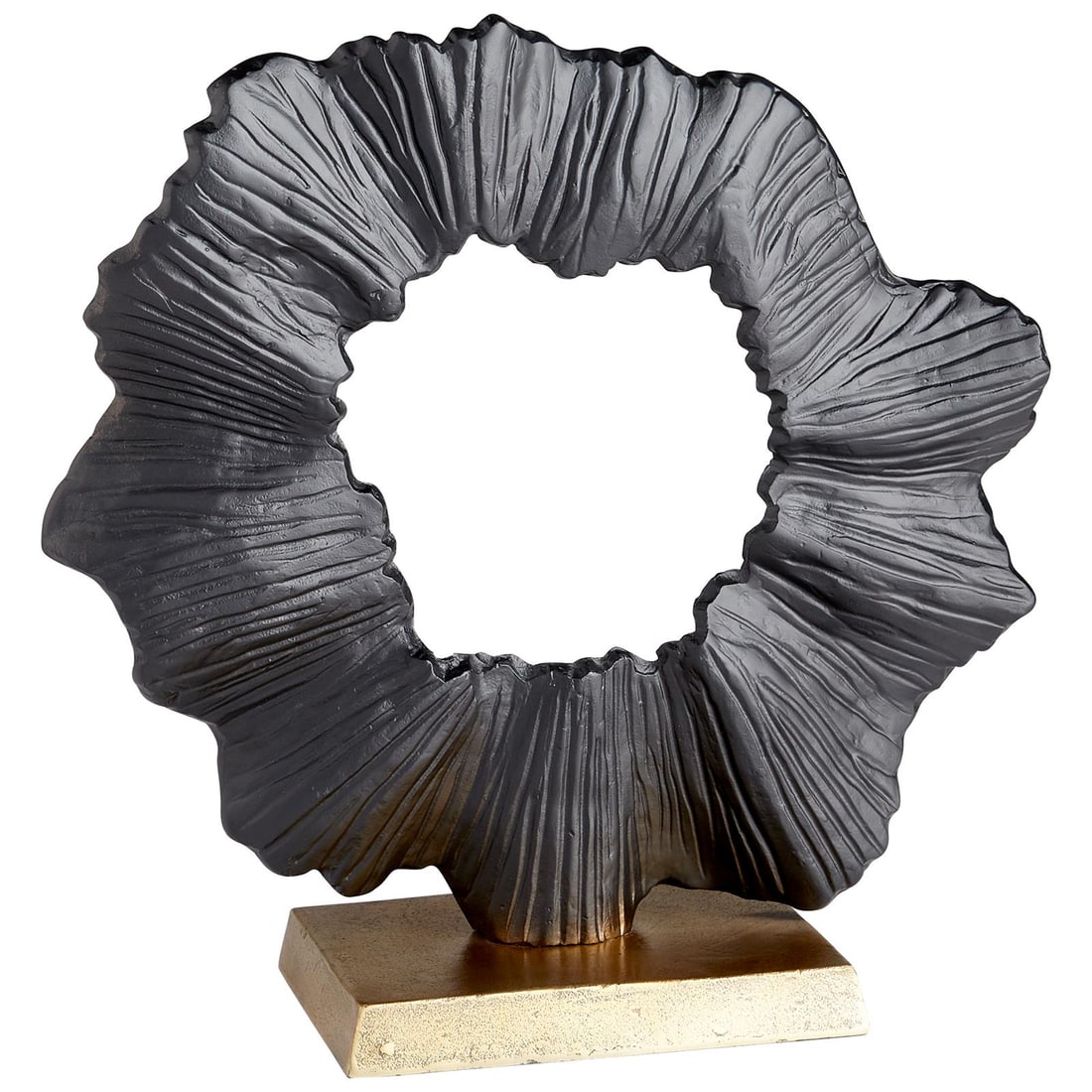 Cyan Acadia Black Gold Aluminum Sculpture 19.5 Inches (1 of 1)